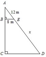 <strong>Use the proportional property of similar triangles to find the measure of )if the Measure of is 48. </strong> A)72 meters B)60 meters C)84 meters D)66 meters