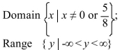 <strong>Find the domain and range of the function. </strong> A) B) C) D)