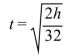 If an object is dropped from a given height h, the time in seconds it takes to reach the ground is given by The formula (This formula ignores air resistance.)How long will it take an object to reach the groundwhen dropped from A 64-foot building?
