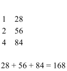<strong>Use the Egyptian algorithm to multiply. 7 × 28</strong> A) B) C) D)