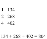 <strong>Use the Russian peasant method to multiply. 7 × 134</strong> A) B) C) D)