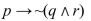 <strong>Identify the type of statement using the hierarchy of connectives, and rewrite using parentheses to indicate Order. </strong> A) B) C) D)