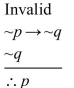 <strong>Write the argument in symbols; then decide whether the argument is valid by using the common forms of valid Arguments and fallacies. </strong> A) B) C) D)