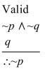 <strong>Write the argument in symbols; then decide whether the argument is valid by using the common forms of valid Arguments and fallacies. </strong> A) B) C) D)