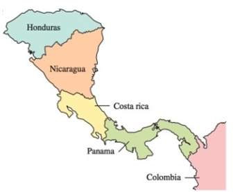 <strong>Using graph coloring, find the smallest number of colors needed to color the map so that no regions Sharing a common border are the same color </strong> A)5 colors B)4 colors C)2 colors D)3 colors