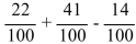 Suppose this diagram illustrates the number of women and Democrats in the U.S. Senate. The probability that a senator is either female of Democrat can be calculated as . Describe what the three fractions at the end of this calculation represent in terms of probability.