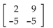 <strong>Determine the size of the matrix. </strong> A) 4 B) 2 × 2 C) 2 D) 1