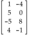 <strong>Determine the size of the matrix. </strong> A) 8 B) 2 × 4 C) 2 D) 4 × 2