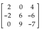 <strong>Determine the size of the matrix. </strong> A) 6 × 6 B) 2 × 3 C) 3 × 3 D) 9