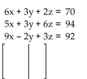<strong>Write the augmented matrix for the system. </strong> A) B) C) D)