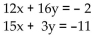 <strong>Write a system of equations associated with the augmented matrix. Do not try to solve. </strong> A) B) C) D)