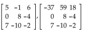Determine the row operation that was used on the first matrix to obtain the second matrix.