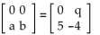 <strong>Find the values that make the equation true. </strong> A) a = 0; b = 0; q = 0 B) a = -5; b = 4; q = 0 C) a = -4; b = 5; q = 0 D) a = 5; b = -4; q = 0