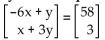 <strong>Solve the system of equations corresponding to the given matrix equation. </strong> A) {(4, -9)} B) {(0, 0)} C) {(-9, 4)} D) {(-18, 8)}