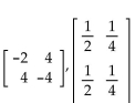 Determine whether the matrices in each pair are inverses of each other. -