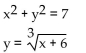 Solve the system by graphing on a calculator. Round to the nearest hundredth if necessary. -