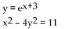 Solve the system by graphing on a calculator. Round to the nearest hundredth if necessary. -