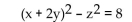 Solve the problem. -x + 2y - z = 4 3x + 2y + z = 8  