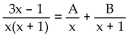 Find the unknowns on the right side of the partial fraction decomposition. -