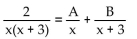 Find the unknowns on the right side of the partial fraction decomposition. -