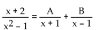 Find the unknowns on the right side of the partial fraction decomposition. -
