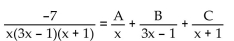Find the unknowns on the right side of the partial fraction decomposition. -