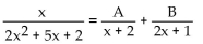 Find the unknowns on the right side of the partial fraction decomposition. -