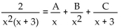 Find A, B, and C for the partial fraction decomposition. - 