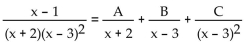Find A, B, and C for the partial fraction decomposition. -