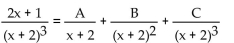 Find A, B, and C for the partial fraction decomposition. -