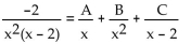 Find A, B, and C for the partial fraction decomposition. -