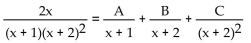 Find A, B, and C for the partial fraction decomposition. -