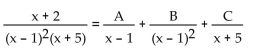 Find A, B, and C for the partial fraction decomposition. -
