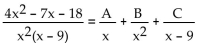 Find A, B, and C for the partial fraction decomposition. - 