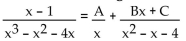 Find the unknowns on the right side of the partial fraction decomposition. -