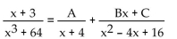 Find the unknowns on the right side of the partial fraction decomposition. -