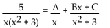 Find the unknowns on the right side of the partial fraction decomposition. -