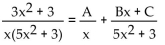 Find the unknowns on the right side of the partial fraction decomposition. -