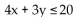 Find the specified maximum and / or minimum. -Find the maximum and minimum of P(x, y) = 20x - 20y subject to and