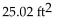 <strong>Find the area of the region. Round to the nearest hundredth of a square foot. </strong> A) B) C) D)