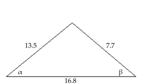 <strong>Solve the triangle. Approximate values to the nearest tenth when appropriate. </strong> A) B) C) D) No solution