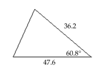 <strong>Approximate the area of the triangle to the nearest tenth. </strong> A) 747.9 B) 752.1 C) 767.2 D) 761.4