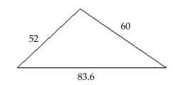 <strong>Approximate the area of the triangle to the nearest tenth. </strong> A) 2801 B) 2780 C) 1552 D) 1551