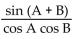 Identify the equation as either an identity or not. -tan A + tan B =