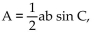 Solve the problem. -The area of a triangle is given by where a and b are the lengths of two of the sides and C is the included angle. If A = a = 5 in., b = 8 in., and C is an acute angle, what must C be? Give your answer in degrees to the nearest hundredth.