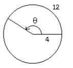 <strong>Solve the problem. Use the figure below to determine the radian measure of angle Round to two decimal places, if necessary. </strong> A) 3 radians B) 0.33 radians C) 1.5 radians D) 48 radians