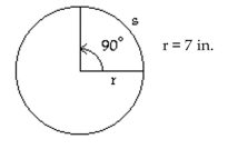 <strong>Solve the problem. Use the formula to determine the value of s in the figure. Round to two decimal places, if necessary. </strong> A) 4.46 in. B) 630 in. C) 11 in. D) 1.57 in.