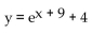 <strong>Write the equation of the graph in its final position. The graph of y = is translated 9 units to the right, reflected in the y-axis, and then translated 4 units downward.</strong> A) B) C) D)