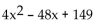 <strong>Find the maximum or minimum point of the function and state whether it is a maximum or minimum. f(x) = </strong> A) (5, 6); maximum B) (6, 0); minimum C) (5, 0); maximum D) (6, 5); minimum