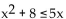 <strong>Solve the quadratic inequality by graphing an appropriate quadratic function. </strong> A) B) No solution C) D)